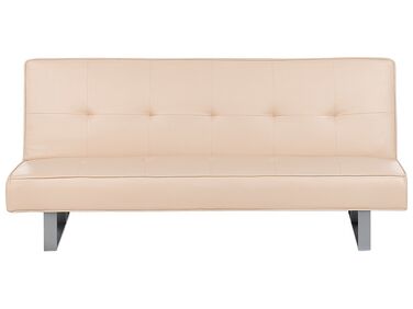 Bäddsoffa 3-sits konstläder beige DERBY