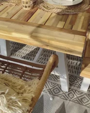 Garden Dining Table SCANIA 170 cm 80 cm Acacia Wood White_980022