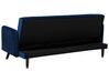 Sofá cama 3 plazas de terciopelo azul marino/madera oscura SENJA_707348