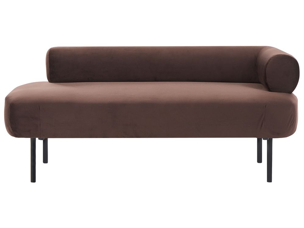 Chaise longue versione destra MIRMANDE Velluto Marrone scuro