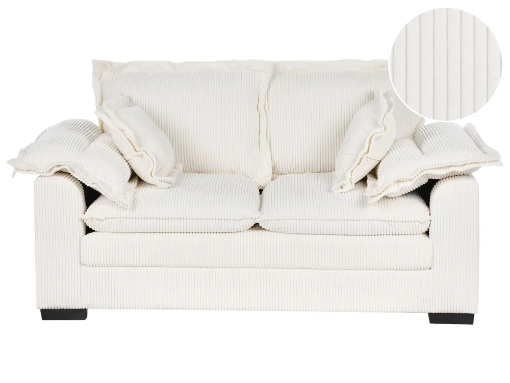 Sofa dla 2 osób TIRRO Sztruks Biały
