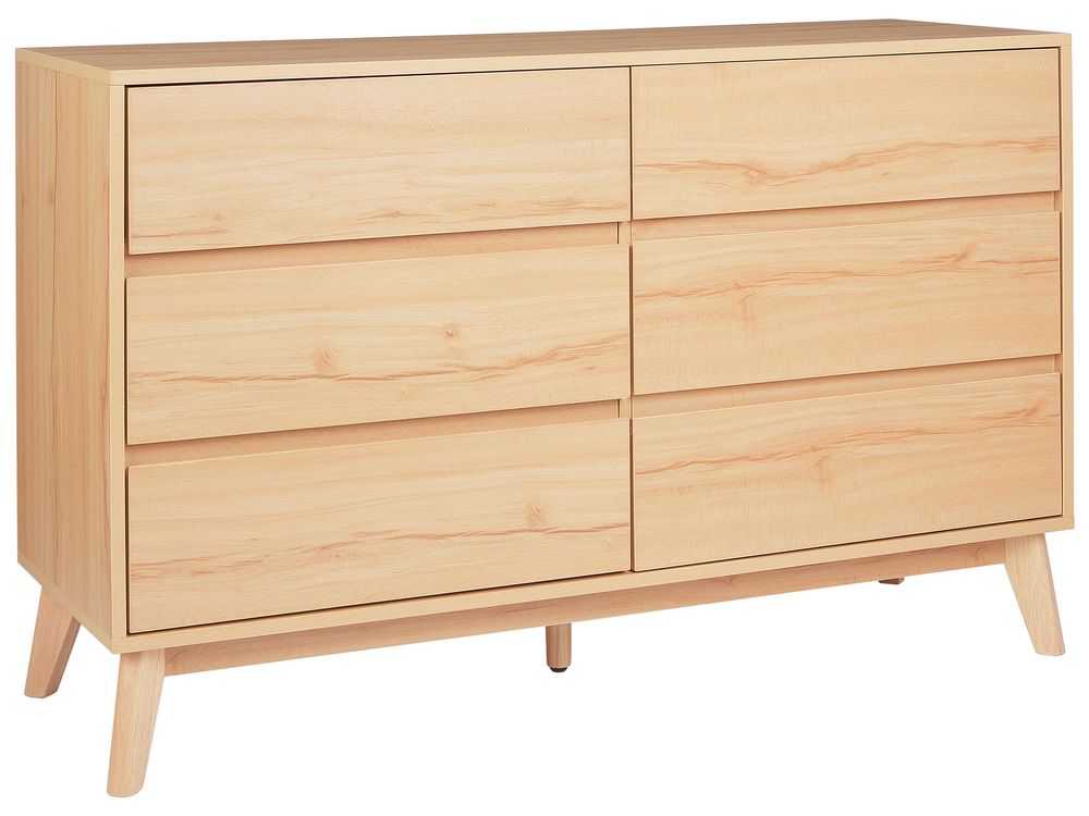 6 Drawer Chest SARDIS Light Brown