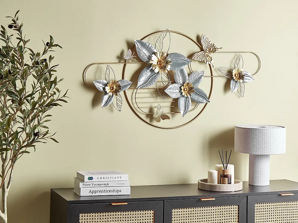Wall Decor Flower TANTALUM 59 cm Metal Gold_1175827