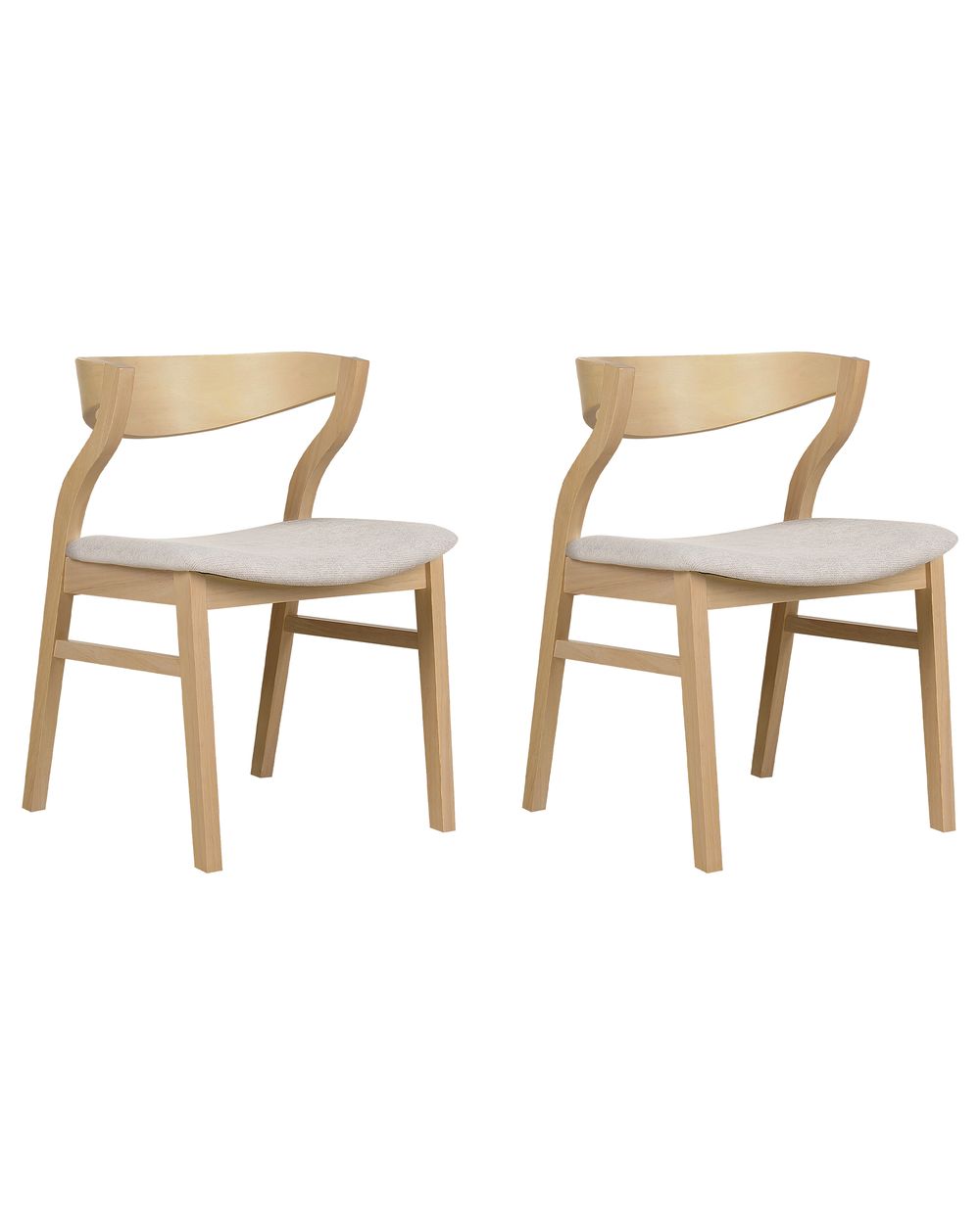 Set of 2 Dining Chairs MAROA Wood Beige