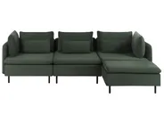 Modular Corner Sofa 3 Seater EGERIS Corduroy Dark Green Left Hand_1067144