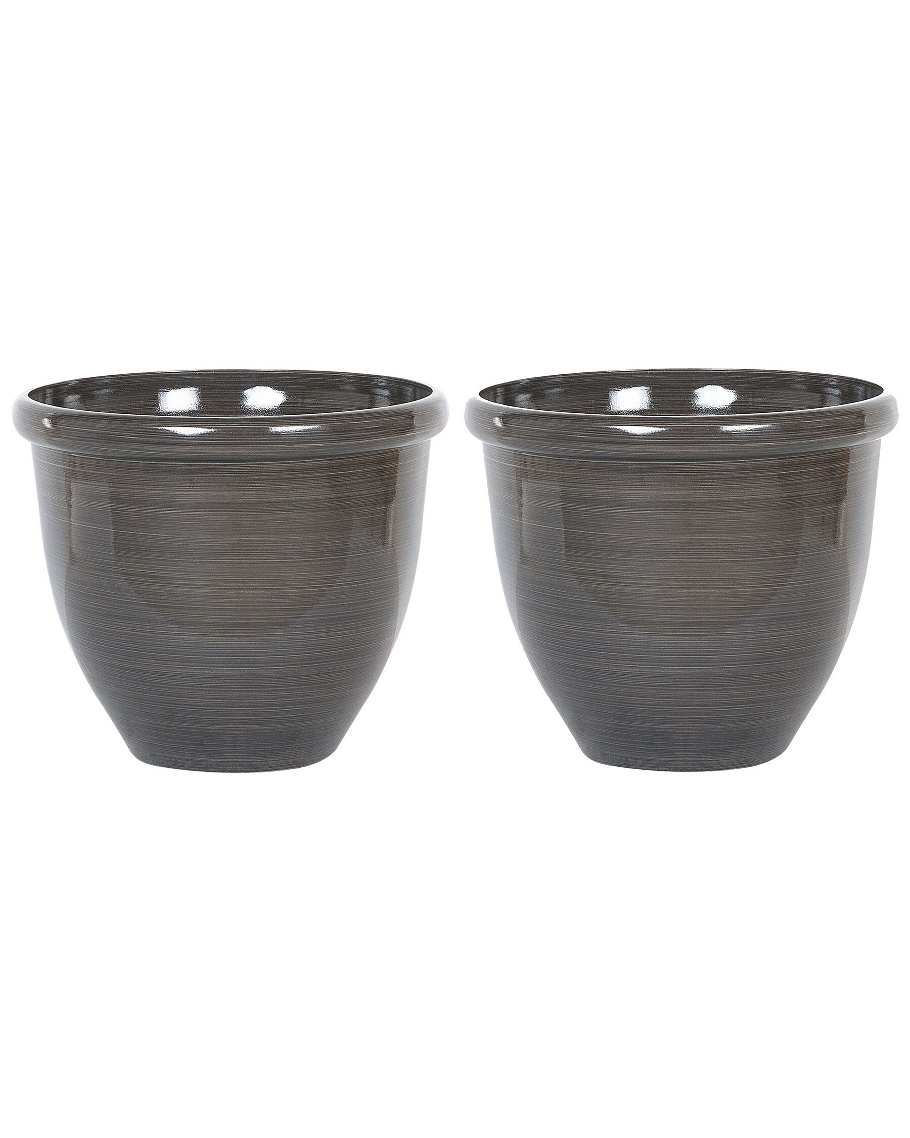 Set di 2 vasi in pietra marrone scuro ⌀ 49 cm TESALIA_841979