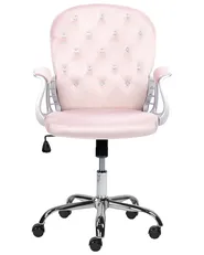 Sedia da scrivania PRINCESS Velluto Rosa pastello_1082216