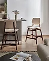 Set of 2 Bar Chairs ELAINE Boucle Brown/ Light Beige