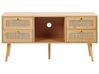 Mueble TV de ratán madera clara/dorado 120 x 40 cm PEROTE_841341