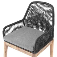 Garden Dining Set 4 Seater OLBIA with Cushions Concrete Black_809624