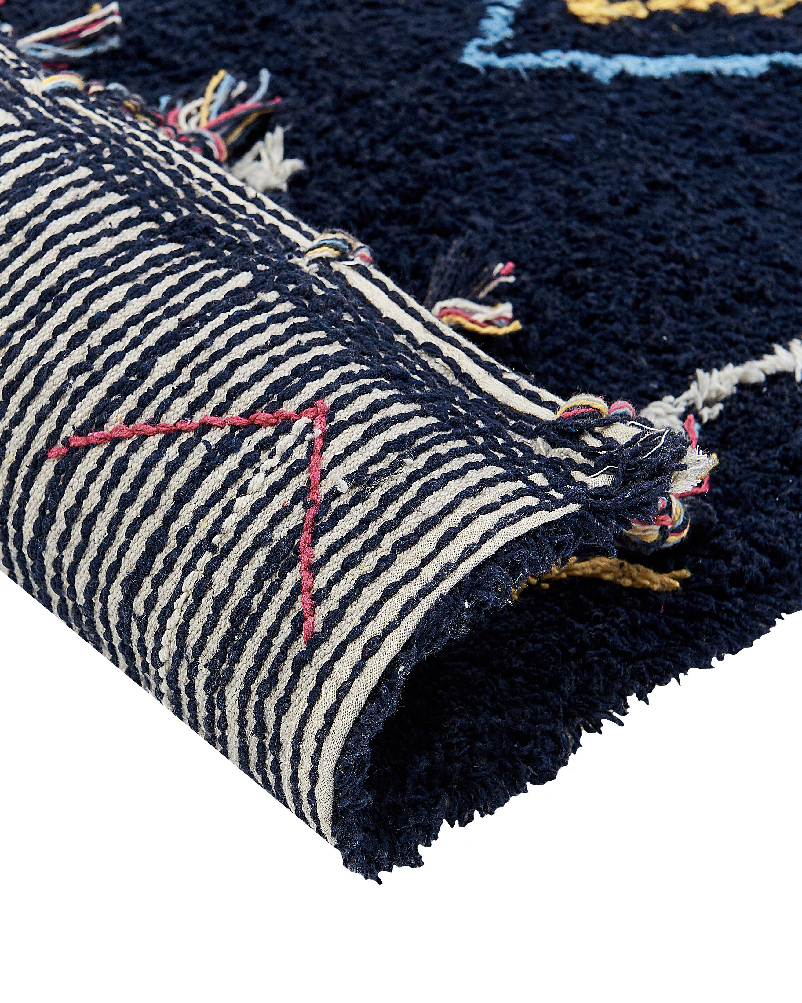 Teppich Baumwolle schwarz 160 x 230 cm geometrisches Muster CORUM_839496