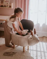 Pufa zwierzak ze schowkiem REINDEER Renifer Beżowy_1114723