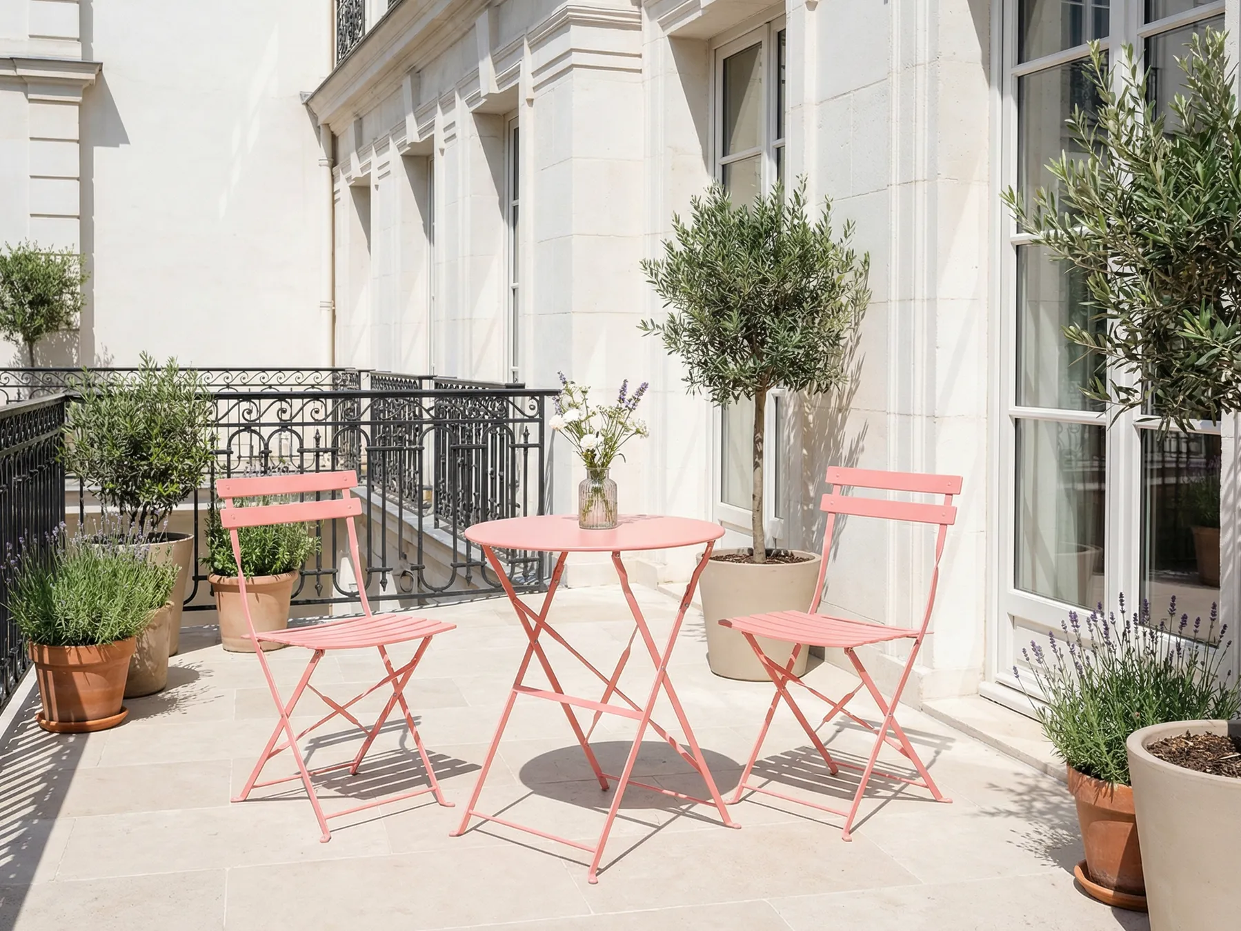 Bistro Set Folding FIORI Metal Coral_879160