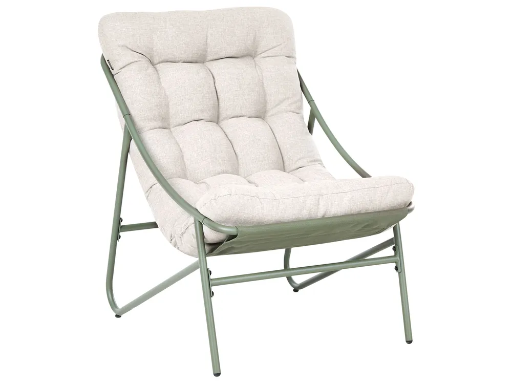 Garden Lounge Set with Table 4 Seater MOLVENO Metal Beige/ Green_1070475