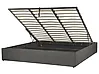 Ottoman Bed without Headboard DINAN Fabric Dark Grey 180 x 200 cm (EU Super King)