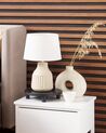 Lampada da tavolo ceramica beige e bianco 42 cm OZAMA_842990