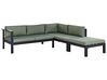 Lounge Set 3-teilig Aluminium schwarz 5-Sitzer Auflagen grün MESSINA_929482