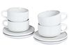 Set of 4 Cups with Saucers SESAME Stoneware Off-White