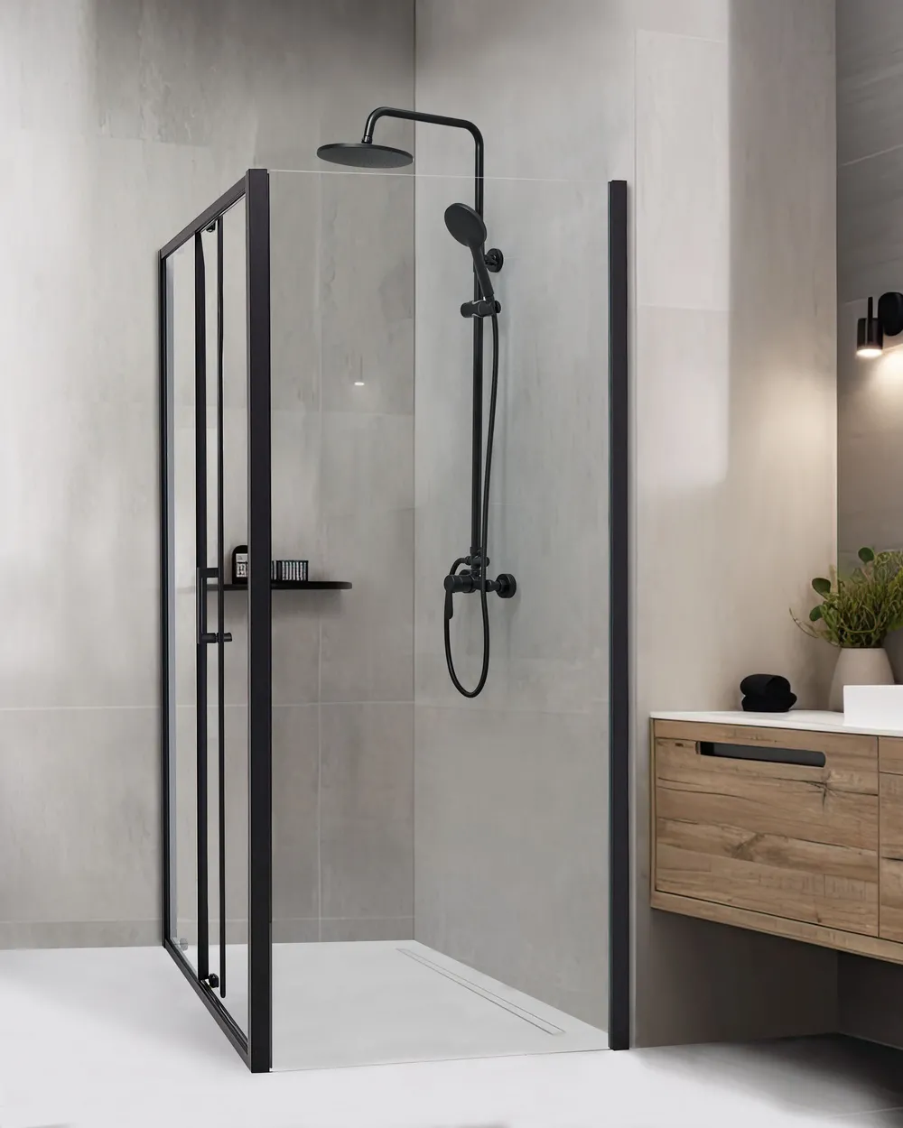 Cabina doccia YORO 80 x 100 x 185 cm Nero