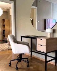Sedia da scrivania PALMDALE Velluto Beige chiaro_1027415