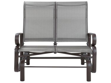 Aluminium Rocking Garden Bench Brown 114 cm BORGIO