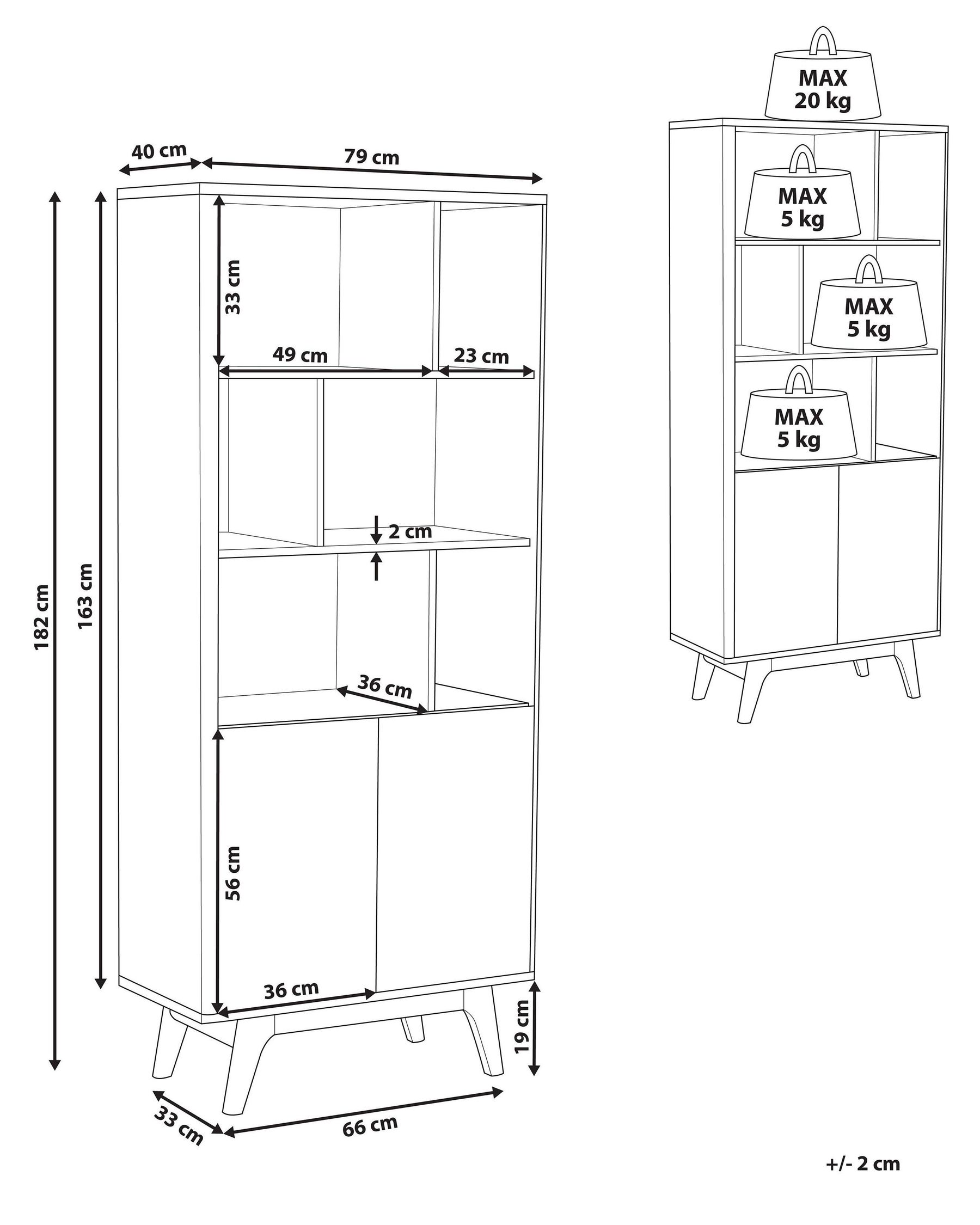 Bookcase Dark Wood with White COLUMBUS_772033