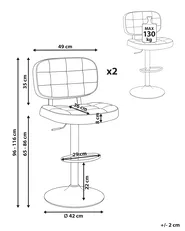 Set of 2 Bar Stools TILTON Swivel Faux Suede Brown_1078319