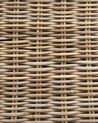 Gartensessel Rattan natürlich 2er Set Auflagen hellbeige MAROS II_932926