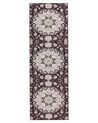 Teppich schwarz / beige 80 x 240 cm orientalisches Muster Kurzflor ARITAS_886607