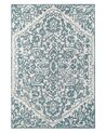 Vlnený koberec 140 x 200 cm biela/modrá AHMETLI_836672