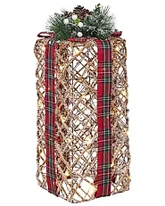 Set of 3 Christmas Decorations LED KAUSALA 65/55/45 cm Christmas Gifts Brown_1179616
