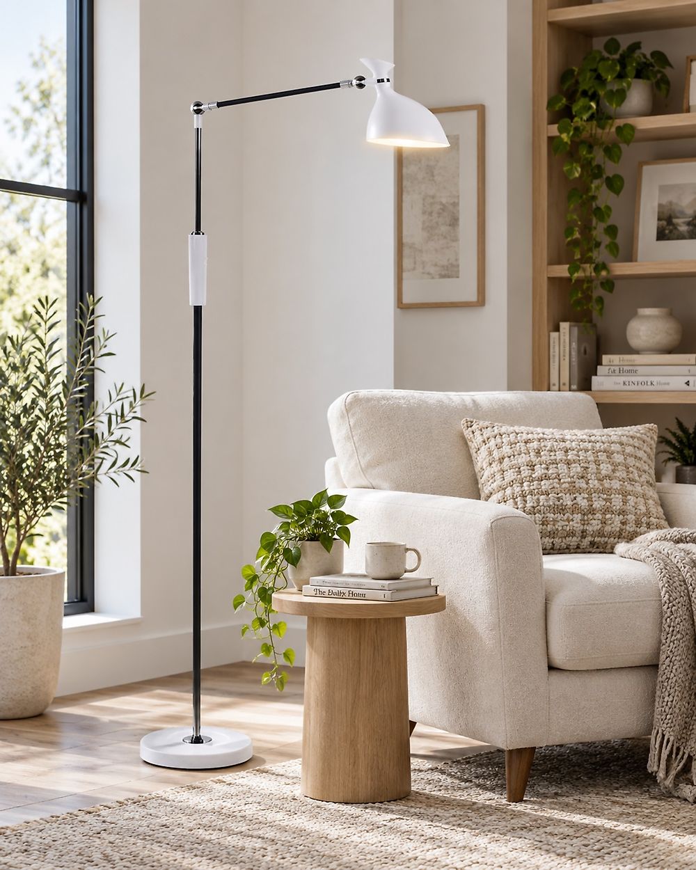 Lampada da terra a LED ANDROMEDA con dimmer Metallo Bianco