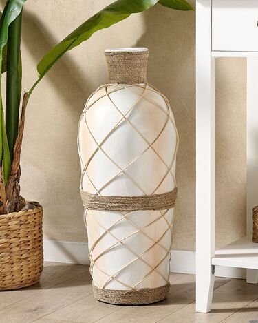 Terracotta Decorative Vase 62 cm Beige ROKAN