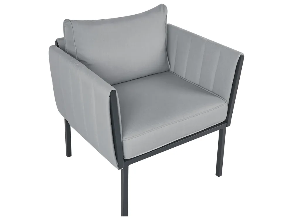Garden Lounge Set with Table 5 Seater SKALA Metal Dark Grey_934685