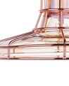 Candeeiro de teto em vidro cor de âmbar e metal cor de cobre TORRE_764999