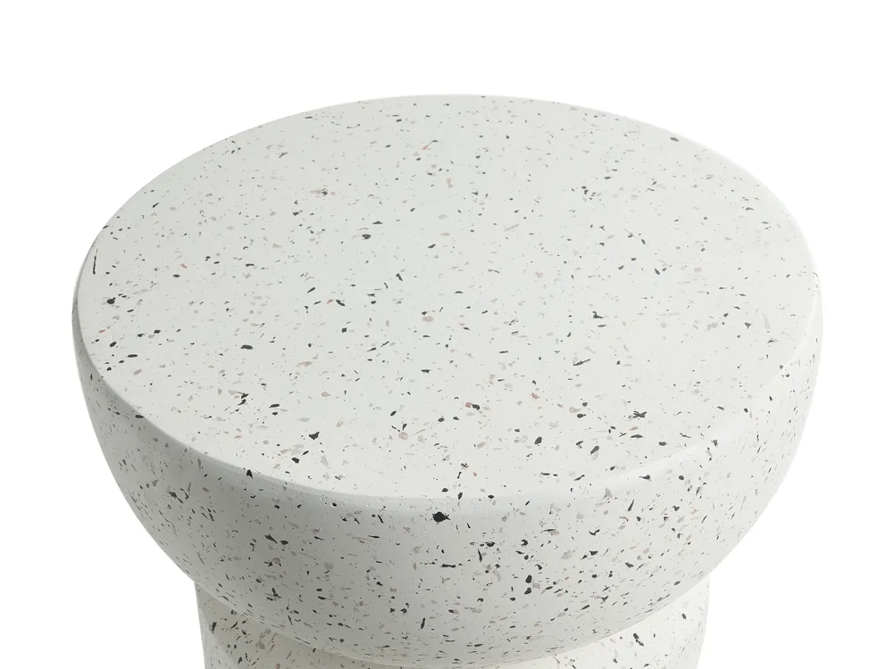 Stolik pomocniczy FALIRO 37 cm 37 cm Efekt lastryko Złamana biel_1043469