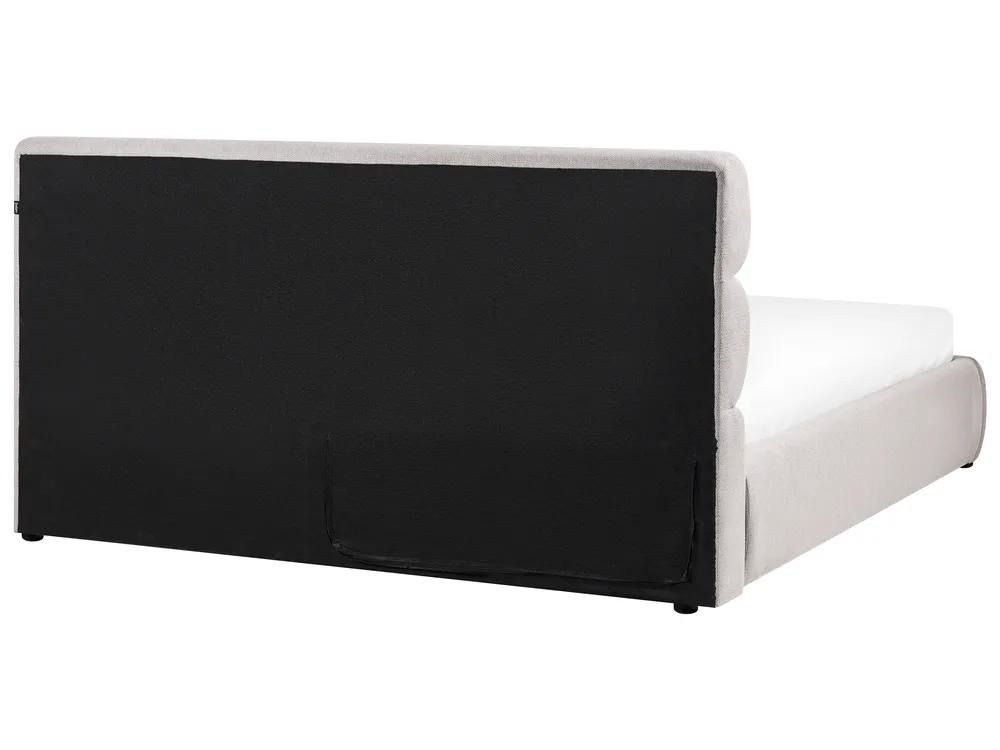 Letto contenitore BONIFACIO Lino sintetico Grigio 180 x 200 cm_1064306