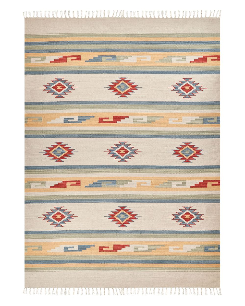 Dywan APARAN Beżowy 140 x 200 cm Kilim Bawełna