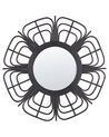 Nástěnné ratanové zrcadlo ve tvaru slunce ⌀ 60 cm černé PASAKU_822173