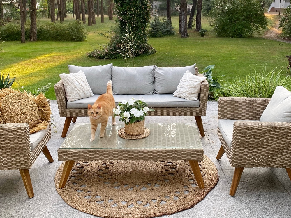 5 Seater PE Rattan Garden Sofa Set Grey VITTORIA XL Beliani