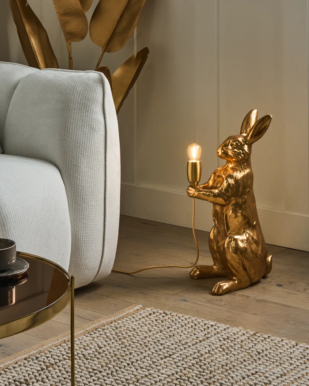 Lampa stołowa Królik BUGS Złoty