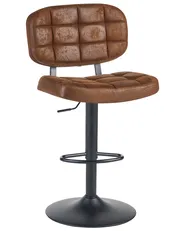 Set of 2 Bar Stools TILTON Swivel Faux Suede Brown_1078313
