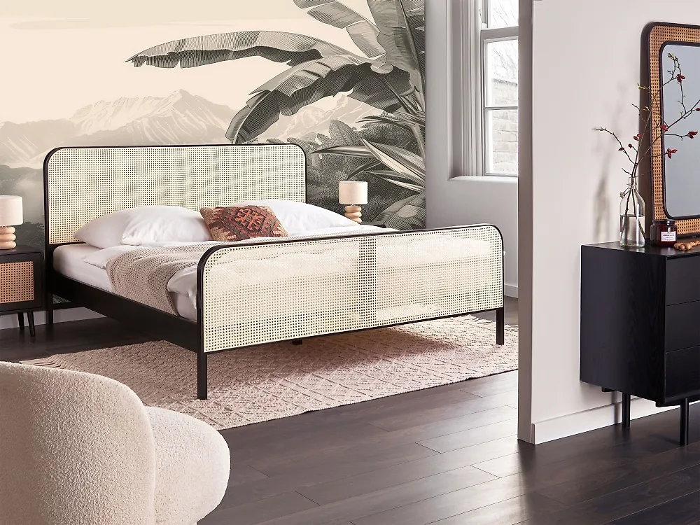 Bed Pine Wood GONFARON 180 x 200 cm (EU Super King) Black_1173569