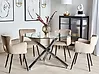 Mesa de comedor BUTLER Plateado 110 cm 110 cm Vidrio templado