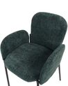 Set of 2 Fabric Dining Chairs Dark Green ALBEE_908193