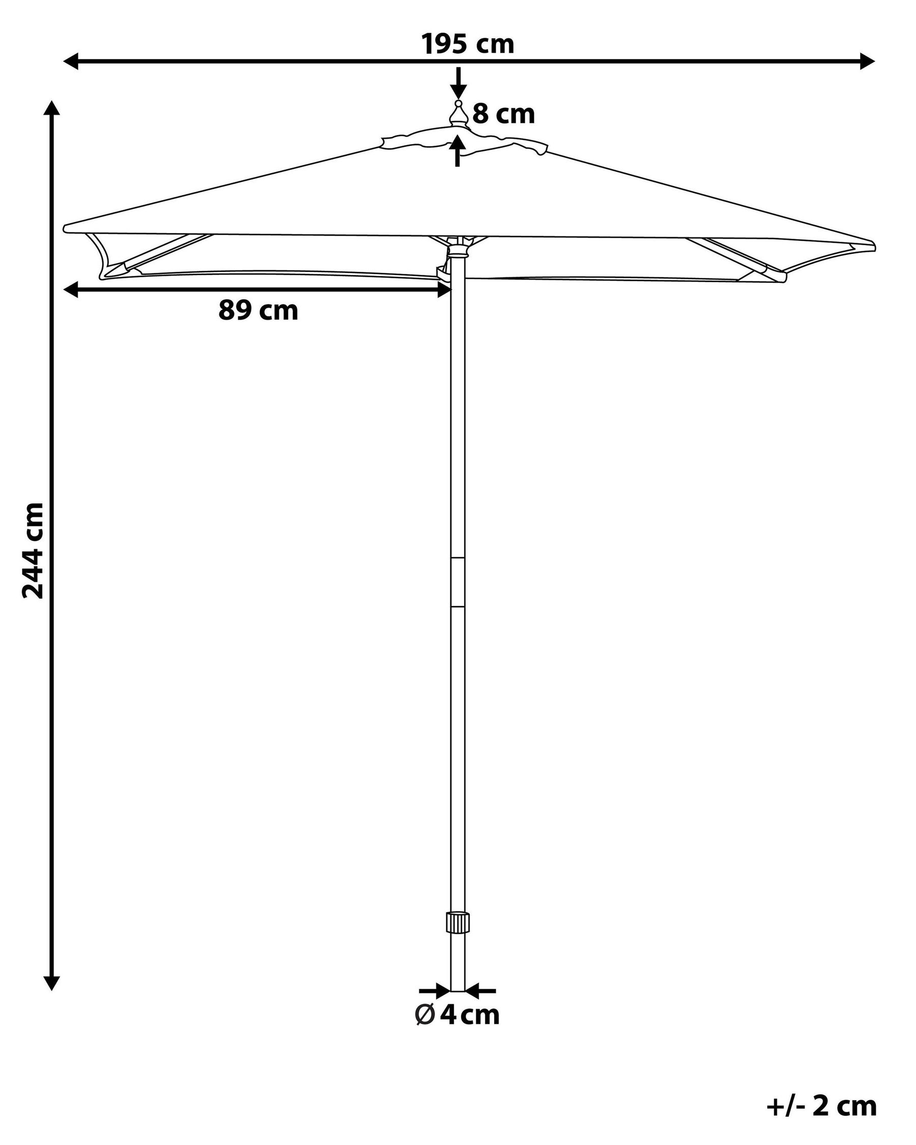 Parasol ogrodowy 195 cm FLAMENCO Jasnobeżowy_1077847