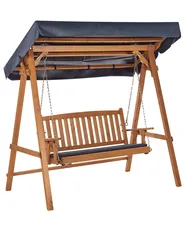 Patio Swing FIBBIALLA Spruce Wood Brown_958721