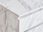 Armadietto da bagno TERESINA con ruote 80 cm Marmo bianco_983996