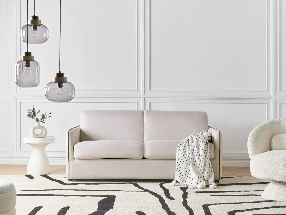 Sofa rozkładana dla 2 osób ISHOJ Jasnobeżowy