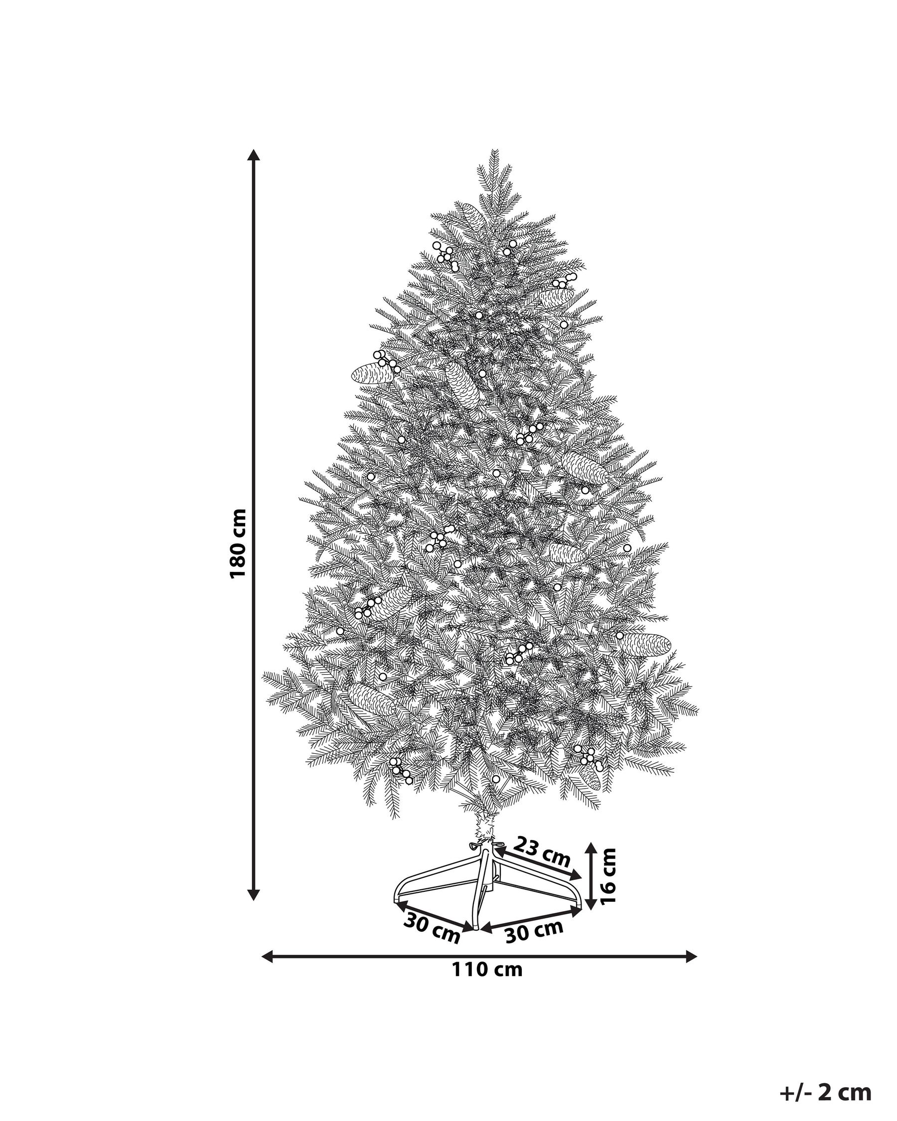 Sztuczna choinka świąteczna LED PALOMAR 180 cm Ciemnozielony_783931